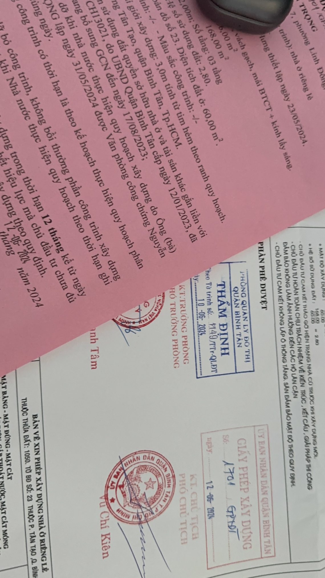 Xin giấy phép xây dựng phường Bình Trị Đông