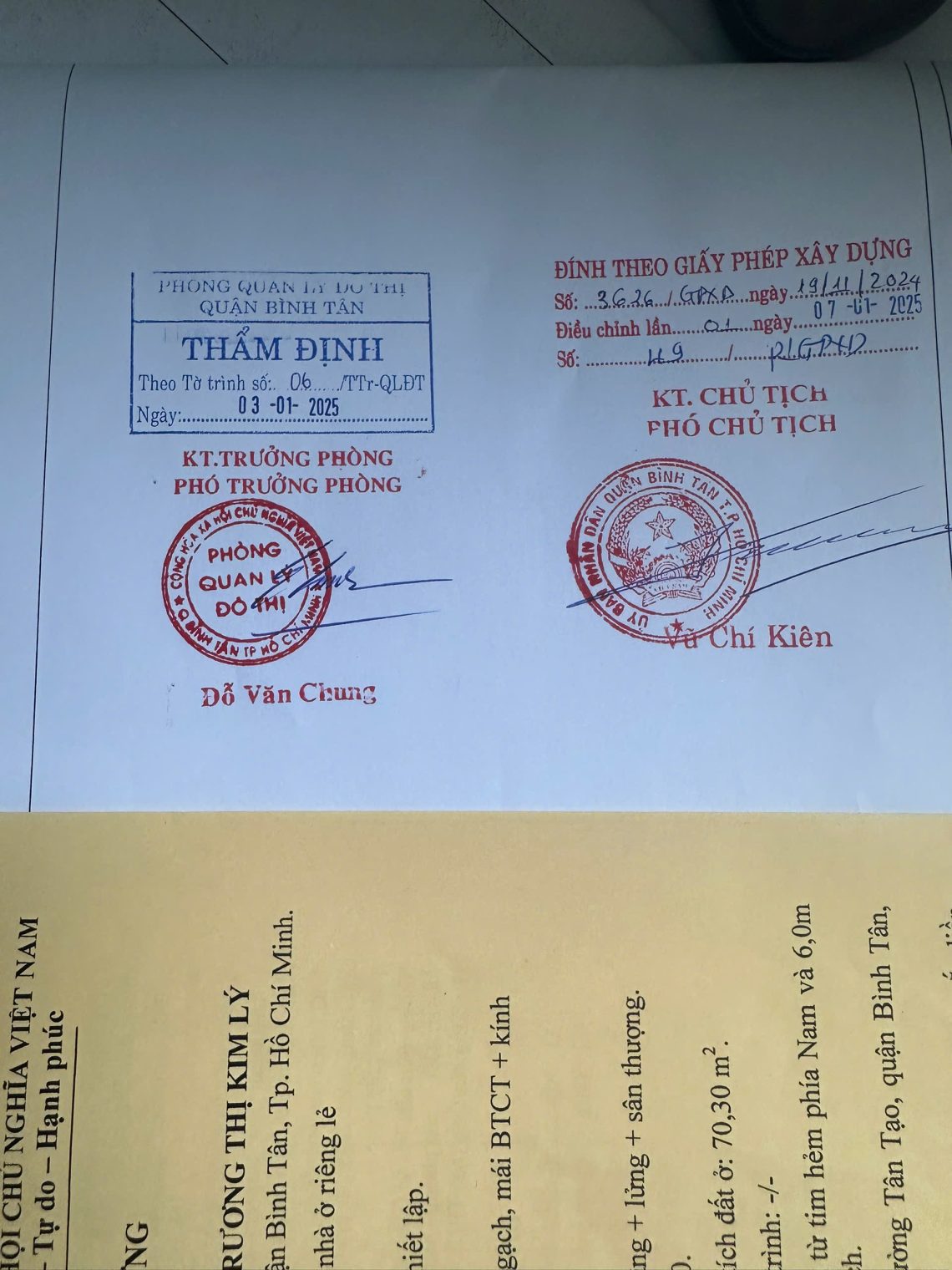 Xin phép xây dựng phường Tân Tạo